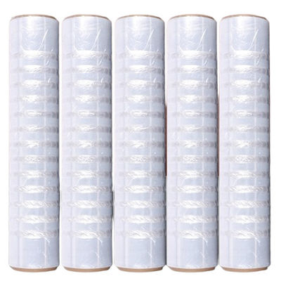 Film peregangan LDPE transparan dengan ventilasi 420mm x 1200m Pre Stretch Palet Wrap