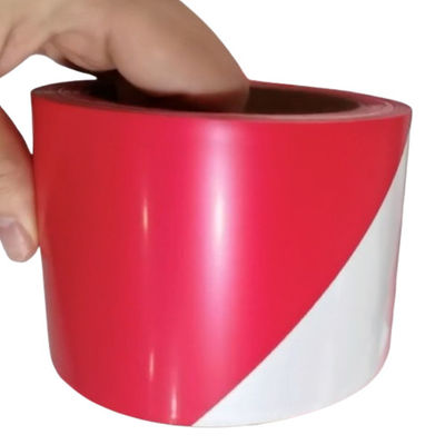 80 - 150 Mikron Film Pelindung PE LDPE HDPE Pita Peringatan Merah Putih