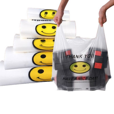 Poly Plastic Vest Type Carrier Bags Polyethylene Ketebalan 20 - 60 Mikron