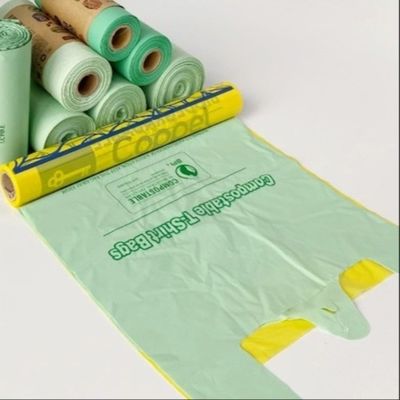 Biodegradable Compostable Plastic Vest Carrier Bags untuk belanja toko kelontong
