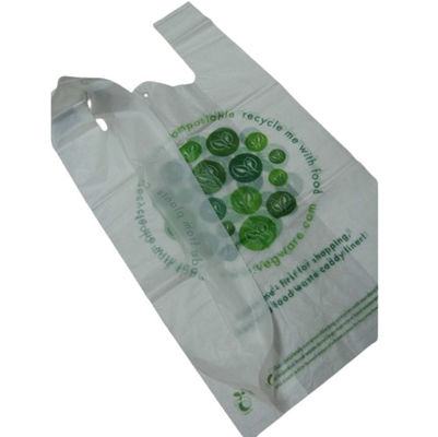 Kantong belanja plastik biodegradable yang dapat digunakan kembali untuk bahan makanan warna putih hijau