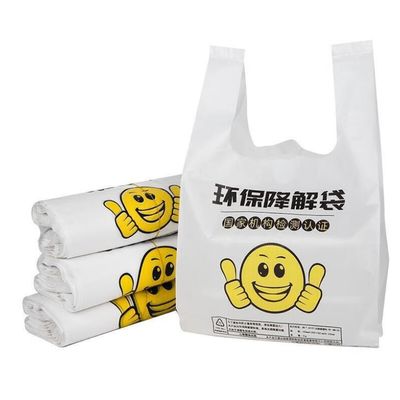 Tas Belanja Biodegradable Khusus 13 Mikron Tas Pembawa Vest Biodegradable