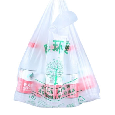 Kantong belanja biodegradable putih hijau Kantong makanan plastik biodegradable yang dapat digunakan kembali