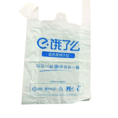 Kantong belanja plastik biodegradable yang dapat digunakan kembali untuk bahan makanan warna putih hijau