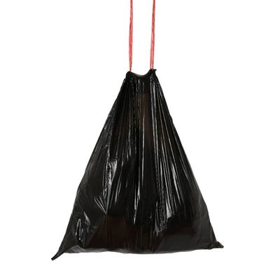 PE Drawstring Garbage Bin Liner Hitam Heavy Duty Trash Can Liner