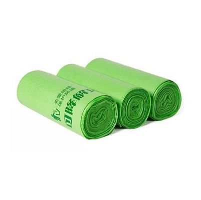 Biodegradable PLA sampah Bin Liner On Roll Printing Warna Hijau