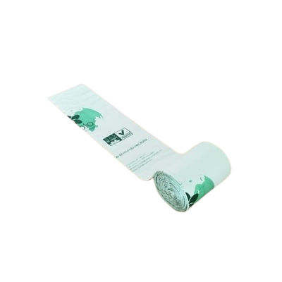 Biodegradable PLA sampah Bin Liner On Roll Printing Warna Hijau