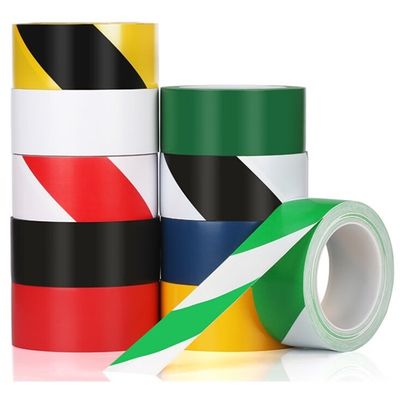 Perekat Keamanan Pita Tanda Lantai Bergaris Roll BOPP Polypropylene Berorientasi Biaxially